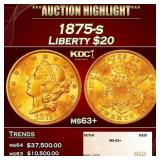 1875-s Gold Liberty Double Eagle $20 ms63+ SEGS