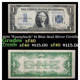 1934 $1 Blue Seal Silver Certificate "Funnyback" G