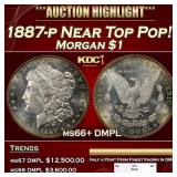 1887-p Morgan Dollar Near Top Pop! $1 ms66+ DMPL S