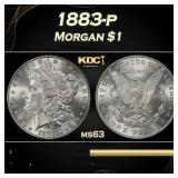 1883-p Morgan Dollar $1 Grades ms63