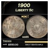 1900 Liberty Nickel 5c Grades ms65