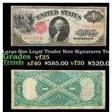 1917 $1 Large Size Legal Tender Note Grades vf+ Si