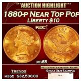 1880-p Gold Liberty Eagle Near Top Pop $10 ms65 SE