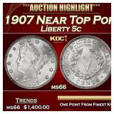 1907 Liberty Nickel Near Top Pop 5c ms66 SEGS