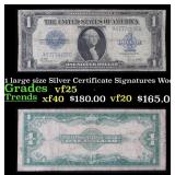 1923 $1 large size Silver Certificate Grades vf+ S