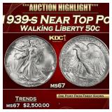 1939-s Walking Liberty Half Dollar Near Top Pop 50