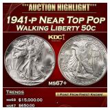 1941-p Walking Liberty Half Dollar Near Top Pop 50