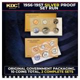 1956 & 1957 Silver Proof Sets 10 Coins In Original