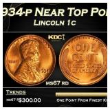 1934-p Lincoln Cent Near Top Pop 1c ms67 rd SEGS