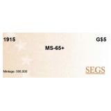 1915-p Gold Indian Half Eagle Near Top Pop $5 ms65