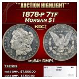 1878-p 7tf Morgan Dollar $1 ms64+ DMPL SEGS