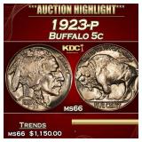 1923-p Buffalo Nickel 5c ms66 SEGS