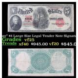 1907 $5 Large Size Legal Tender Note "WoodChopper"