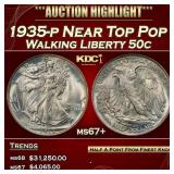 1935-p Walking Liberty Half Dollar Near Top Pop 50