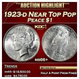 1923-d Peace Dollar Near Top Pop $1 ms66+ SEGS