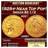 1929-p Gold Indian Quarter Eagle Near Top Pop! $2