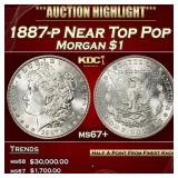 1887-p Morgan Dollar Near Top Pop $1 ms67+ SEGS