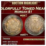 1878-s Morgan Dollar Colorfully Toned Near Top Pop