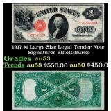1917 Elliott/Burke $1 Large Size Legal Tender Note