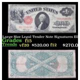 1917 $1 Large Size Legal Tender Note Grades f+ Sig
