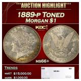 1889-p Morgan Dollar Toned $1 ms66+ SEGS