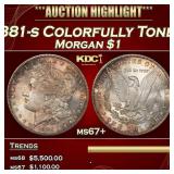 1881-s Morgan Dollar Colorfully Toned $1 ms67+ SEG