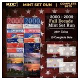 2000-2009 Full Decade Mint Set Run - 238 Coins, 10