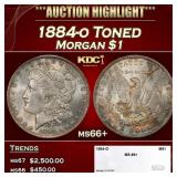 1884-o Morgan Dollar Toned $1 ms66+ SEGS