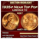 1935-p Lincoln Cent Near Top Pop 1c ms67+ rd SEGS