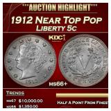 1912 Liberty Nickel Near Top Pop 5c ms66+ SEGS