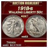 1918-s Walking Liberty Half Dollar 50c ms63 USCG