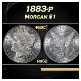 1883-p Morgan Dollar $1 Grades ms62