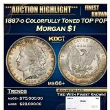 1887-o Morgan Dollar Colorfully Toned TOP POP! $1