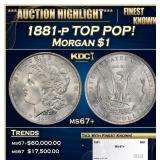 1881-p Morgan Dollar TOP POP! $1 ms67+ SEGS