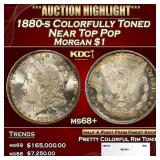 1880-s Morgan Dollar Colorfully Toned Near Top Pop
