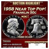 1958 Proof Franklin Half Dollar Near Top Pop! 50c