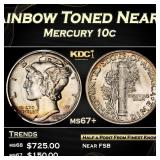 1944-s Mercury Dime Rainbow Toned Near Top Pop 10c