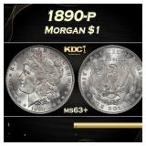 1890-p Morgan Dollar $1 Grades ms63+