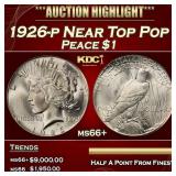 1926-p Peace Dollar Near Top Pop $1 ms66+ SEGS