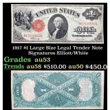 1917 Elliott/White $1 Large Size Legal Tender Note