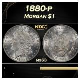 1880-p Morgan Dollar $1 Grades ms63