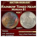 1881-cc Morgan Dollar Rainbow Toned Near Top Pop $