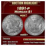 1891-p Morgan Dollar $1 ms65+ SEGS