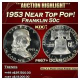 1953 Proof Franklin Half Dollar Near Top Pop! 50c