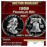 1959 Proof Franklin Half Dollar 50c pr67+ DCAM SEG