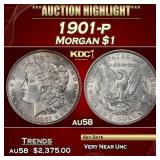 1901-p Morgan Dollar $1 au58 SEGS