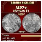 1897-p Morgan Dollar $1 ms66+ SEGS