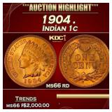 1904 Indian Cent . 1c ms66 rd SEGS