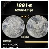 1881-s Morgan Dollar $1 Grades ms65+