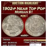 1902-p Morgan Dollar Near Top Pop $1 ms66+ SEGS